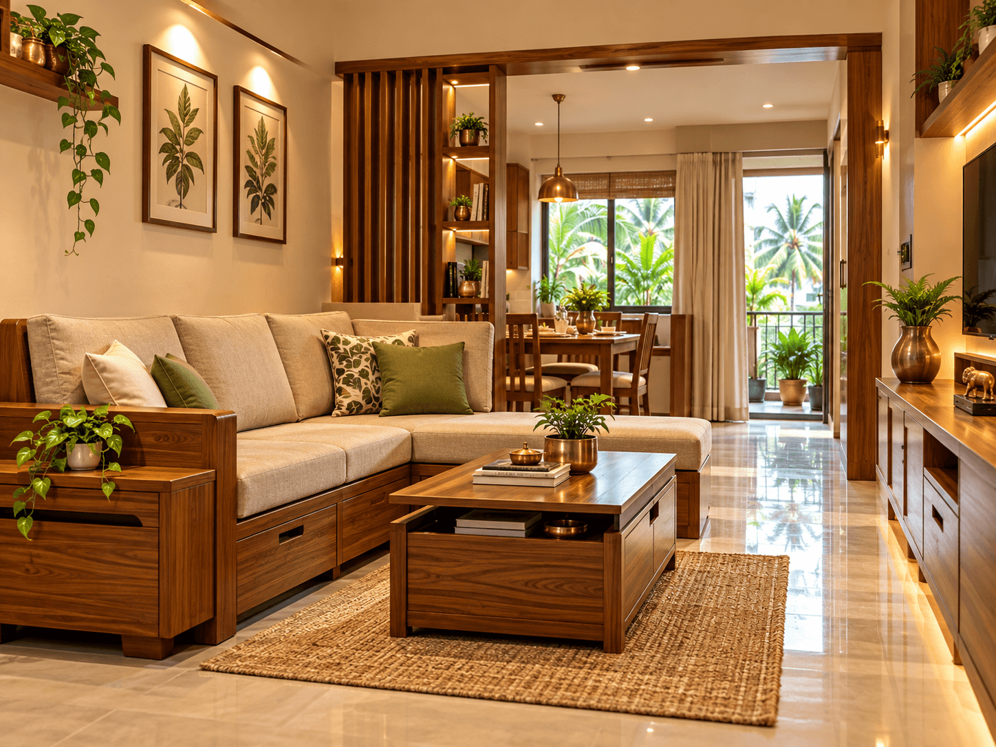 Space-saving teak wood furniture ideas for modern small homes