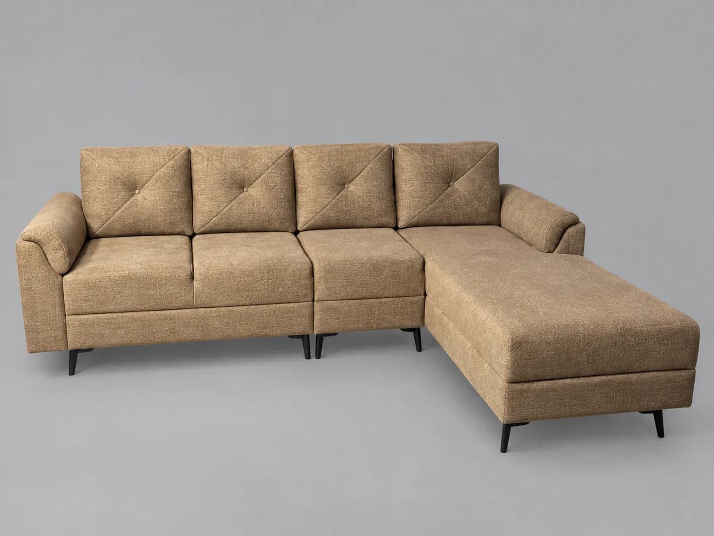 Sofa 1 - Modern Sectional Sofa with Chaise Sofa 1 modern textured sectional sofa with chaise lounge and button-accented cushions