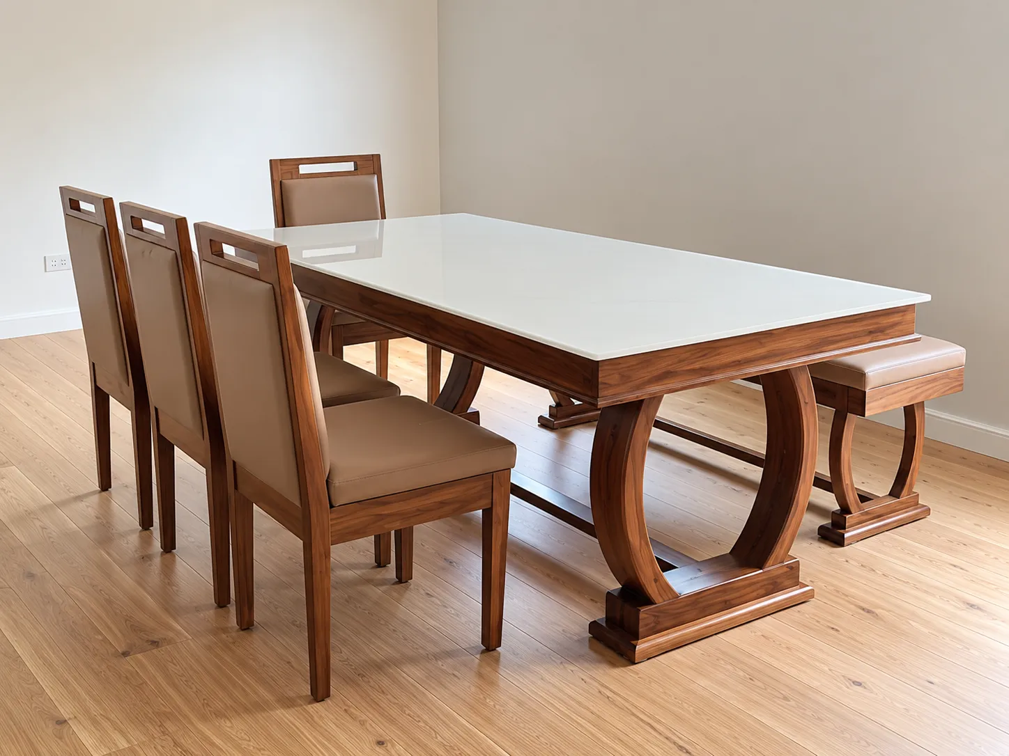 Kallingal Contemporary 6-Seater Table 5 - Modern Solid Teak Dining Table Kallingal clean-lined modern 6-seater dining table with solid natural grain teak timber top